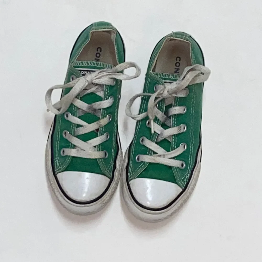 Converse Kids Green Sneakers Unisex Size 1